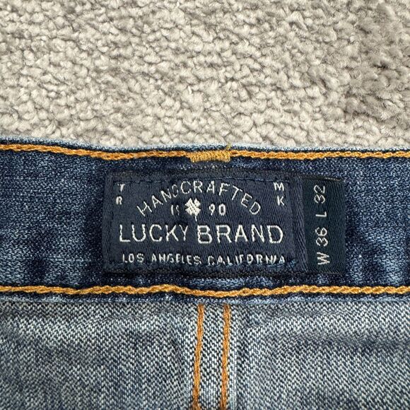 Lucky Brand 221 Original Straight Leg Denim Jeans Mens 36R Blue Dark Wash Cotton - Picture 6 of 16